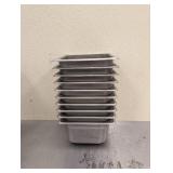 10 STAINLESS STEEL 1/6 STEAM TABLE PANS (4” DEEP)