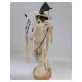 Handmade Signed Native American Kachina Figure #2 - Buffalo Warrior - Signed V.M.