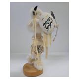 Handmade Signed Native American Kachina Figure #2 - Buffalo Warrior - Signed V.M.
