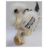 Handmade Signed Native American Kachina Figure #2 - Buffalo Warrior - Signed V.M.