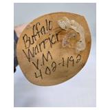 Handmade Signed Native American Kachina Figure #2 - Buffalo Warrior - Signed V.M.