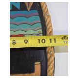 Great Looking Vintage Carved Wood US NAVY Rope-Lined Wall Plaque