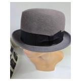 Excellent Vintage BORSALINO Italian Fur Diamonte Fedora Hat w/Box