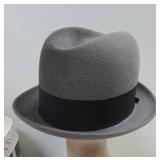 Excellent Vintage BORSALINO Italian Fur Diamonte Fedora Hat w/Box