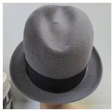 Excellent Vintage BORSALINO Italian Fur Diamonte Fedora Hat w/Box