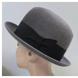 Excellent Vintage BORSALINO Italian Fur Diamonte Fedora Hat w/Box