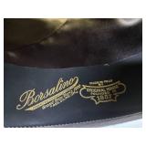 Excellent Vintage BORSALINO Italian Fur Diamonte Fedora Hat w/Box