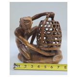 Very Nice Vintage Figural Wood Carving - Bali