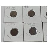 Lot of 26 US Indian Heads Pennies 1880-1908