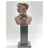 Vintage Bronze Bust of Richard Wagner on Marble Podium Stand