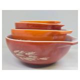Set of 4 Vintage PYREX Glass Nesting Bowls - Autumn Harvest