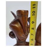 Very Nicely Carved Wood Pair of Vintage Bust Sculptures - Bali