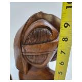 Very Nicely Carved Wood Pair of Vintage Bust Sculptures - Bali