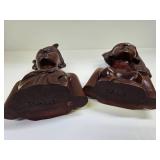 Very Nicely Carved Wood Pair of Vintage Bust Sculptures - Bali