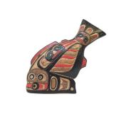 Great Looking Northwest Coast Style Wood Carving - Fish w/Birds