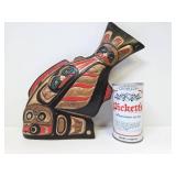 Great Looking Northwest Coast Style Wood Carving - Fish w/Birds