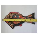 Great Looking Northwest Coast Style Wood Carving - Fish w/Birds