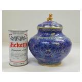Very nice Looking Vintage Oriental Cloisonné Brass Urn w/Lid & Foo Dog Finial