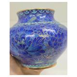 Very nice Looking Vintage Oriental Cloisonné Brass Urn w/Lid & Foo Dog Finial