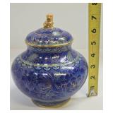 Very nice Looking Vintage Oriental Cloisonné Brass Urn w/Lid & Foo Dog Finial