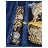 Vintage Jewelry Box Full of SIGNED Vintage Costume etc Jewelry