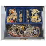 Vintage Jewelry Box Full of SIGNED Vintage Costume etc Jewelry