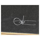 Very Nice LARGE Vintage Framed Signed Original Painting on Velvet - Signed Ortiz