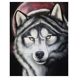 Very Nice LARGE Vintage Framed Signed Original Painting on Velvet - Signed Ortiz