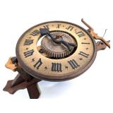 Great Looking Vintage Swiss BOTT All Wood Gear Clock