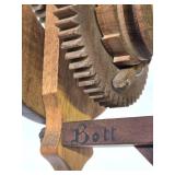 Great Looking Vintage Swiss BOTT All Wood Gear Clock