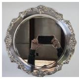 Ornate Vintage Signed REED & BARTON "King Francis" Round Silver Plated Wall Mirror