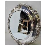 Ornate Vintage Signed REED & BARTON "King Francis" Round Silver Plated Wall Mirror