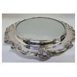 Ornate Vintage Signed REED & BARTON "King Francis" Round Silver Plated Wall Mirror