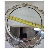 Ornate Vintage Signed REED & BARTON "King Francis" Round Silver Plated Wall Mirror