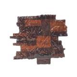 Very Cool Vintage Handmade Signed Brutalist Wood Wall Sculpture by Jack A. Miller