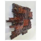 Very Cool Vintage Handmade Signed Brutalist Wood Wall Sculpture by Jack A. Miller