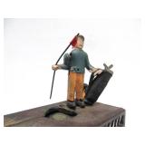 Working Antique Style Cast Iron Mechanical Coin Bank - Golf