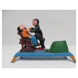 Working Antique Style Cast Iron Mechanical Coin Bank - The Dentist