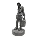 Signed Vintage Figural Sculpture by Michael Garman - Man w/Suitcase