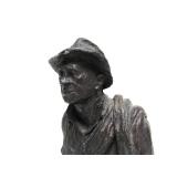 Signed Vintage Figural Sculpture by Michael Garman - Man w/Suitcase