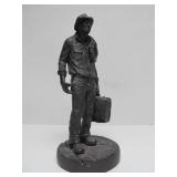 Signed Vintage Figural Sculpture by Michael Garman - Man w/Suitcase