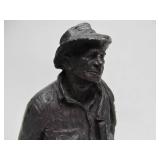 Signed Vintage Figural Sculpture by Michael Garman - Man w/Suitcase