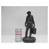 Signed Vintage Figural Sculpture by Michael Garman - Man w/Suitcase