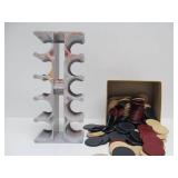 Set of Antique Clay or Catalin Poker chips & Swirled Bakelite or Plastic Tray