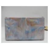 Set of Antique Clay or Catalin Poker chips & Swirled Bakelite or Plastic Tray