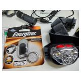 Excellent Estate Lot of Head Lamps Flashlights Magnifiers etc