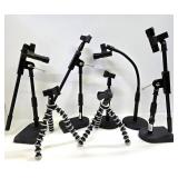 Group of Production Microphone etc Desk Stands - Desk Boom etc