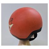 Retro Vintage Orange Racing Helmet