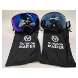 2 Sets of Like-New OUTDOOR MASTER Racing / Ski Goggles