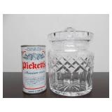 Signed Vintage WATERFORD Crystal Biscuit Jar w/Lid